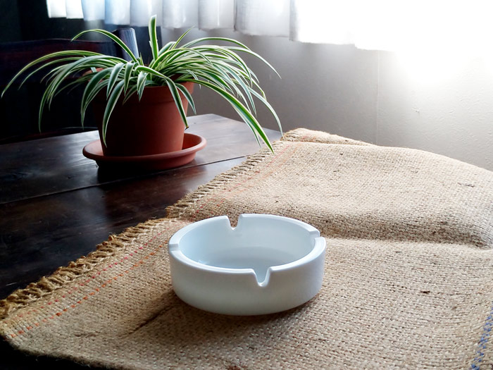 灰皿 ガラス 卓上 スタッキング ホワイト 10.7cm アシュトレイ ashtray
