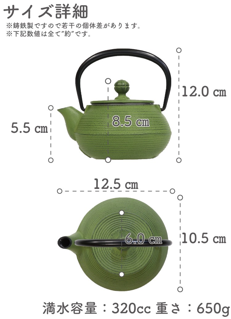 岩鋳（IWACHU） 急須 南部鉄器 ティーポット カラーポット 3型線引