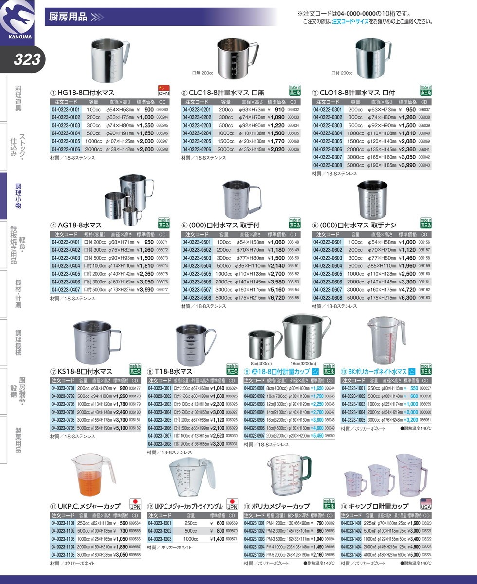 KO 18-8ステンレス 口付計量カップ 10cm (N)（km） : k-036045 : 業務