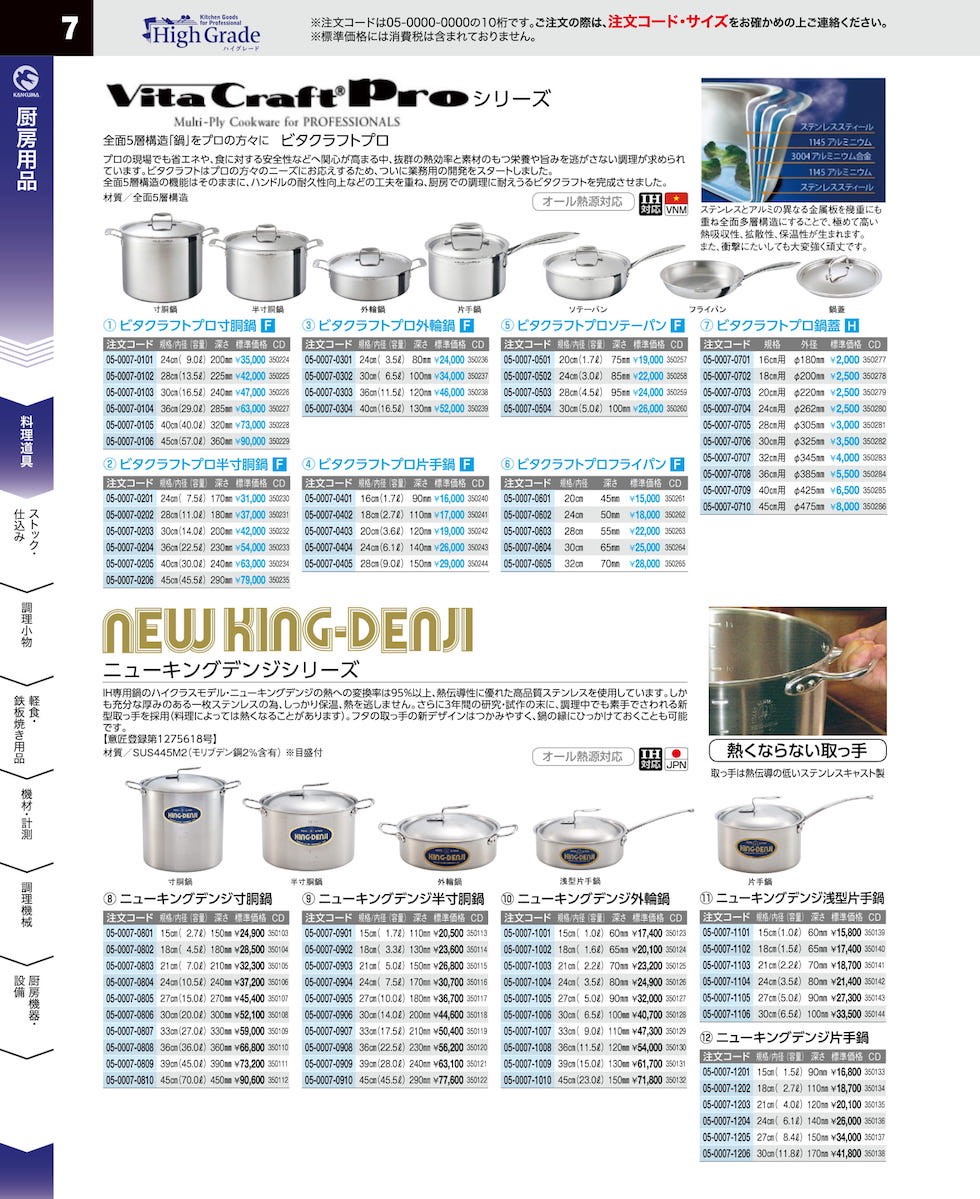 ビタクラフトプロ Vita Craft Pro 半寸胴鍋 28cm 11.0L No.0224