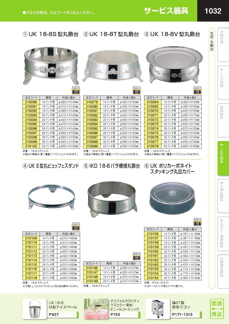 UK 18-8ステンレス S型 丸飾台 30インチ用（km） : k-210098 : 業務用