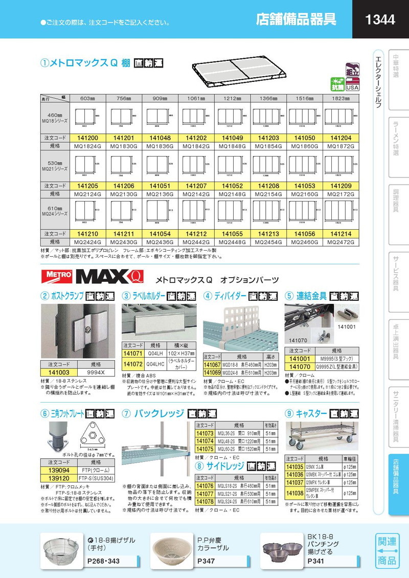 メトロマックスQ 棚板 MQ18シリーズ MQ1824G 460mm (運賃別途）（km