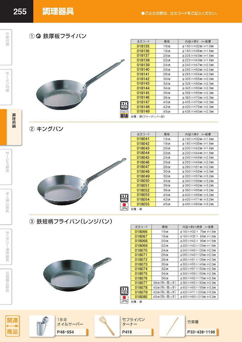 鉄厚板フライパン IH対応 20cm :k-018137:業務用厨房機器キッチンマーケット - 通販 - Yahoo!ショッピング