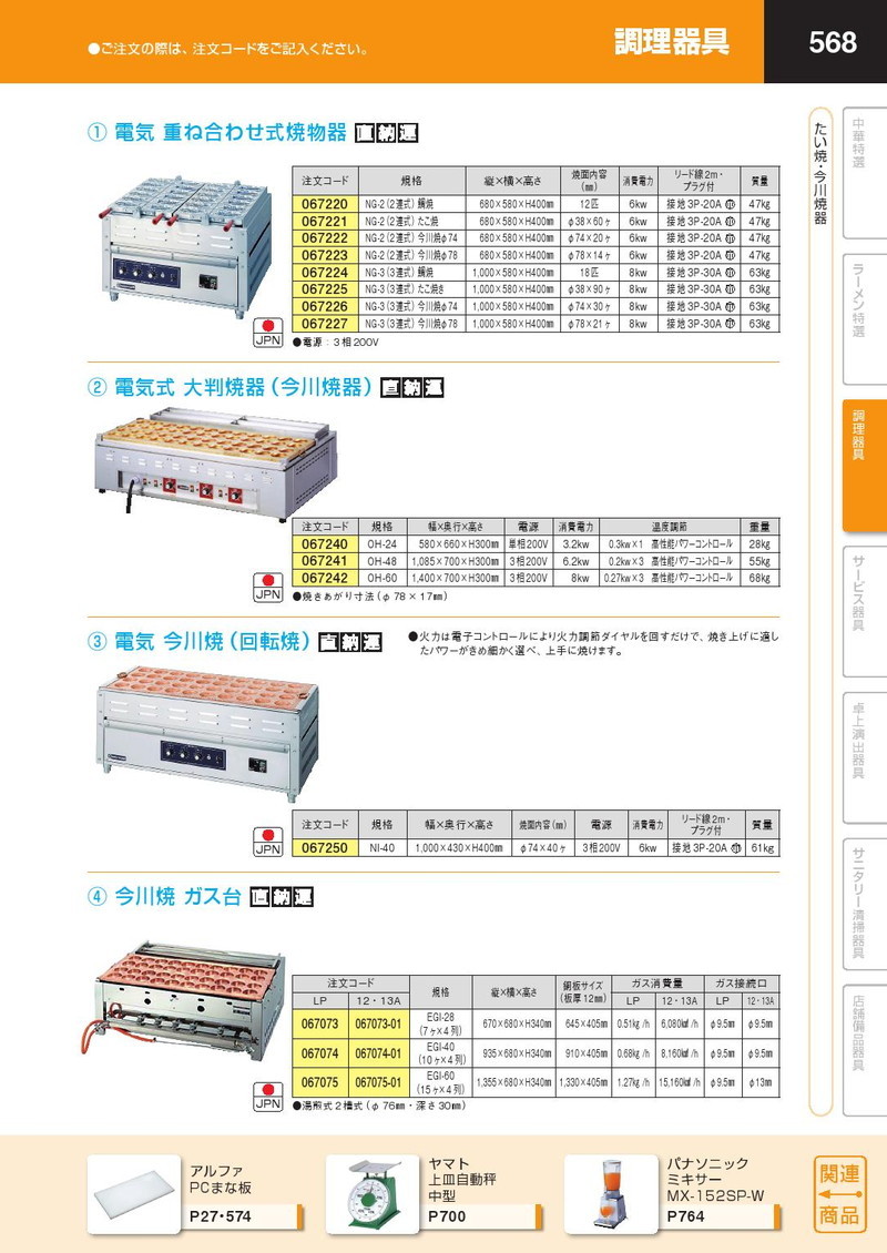 今川焼き ガス台 EGI-60 （15ヶ×4列） LPガス（プロパン）（運賃別途） :k-067075:業務用厨房機器キッチンマーケット - 通販 -  Yahoo!ショッピング