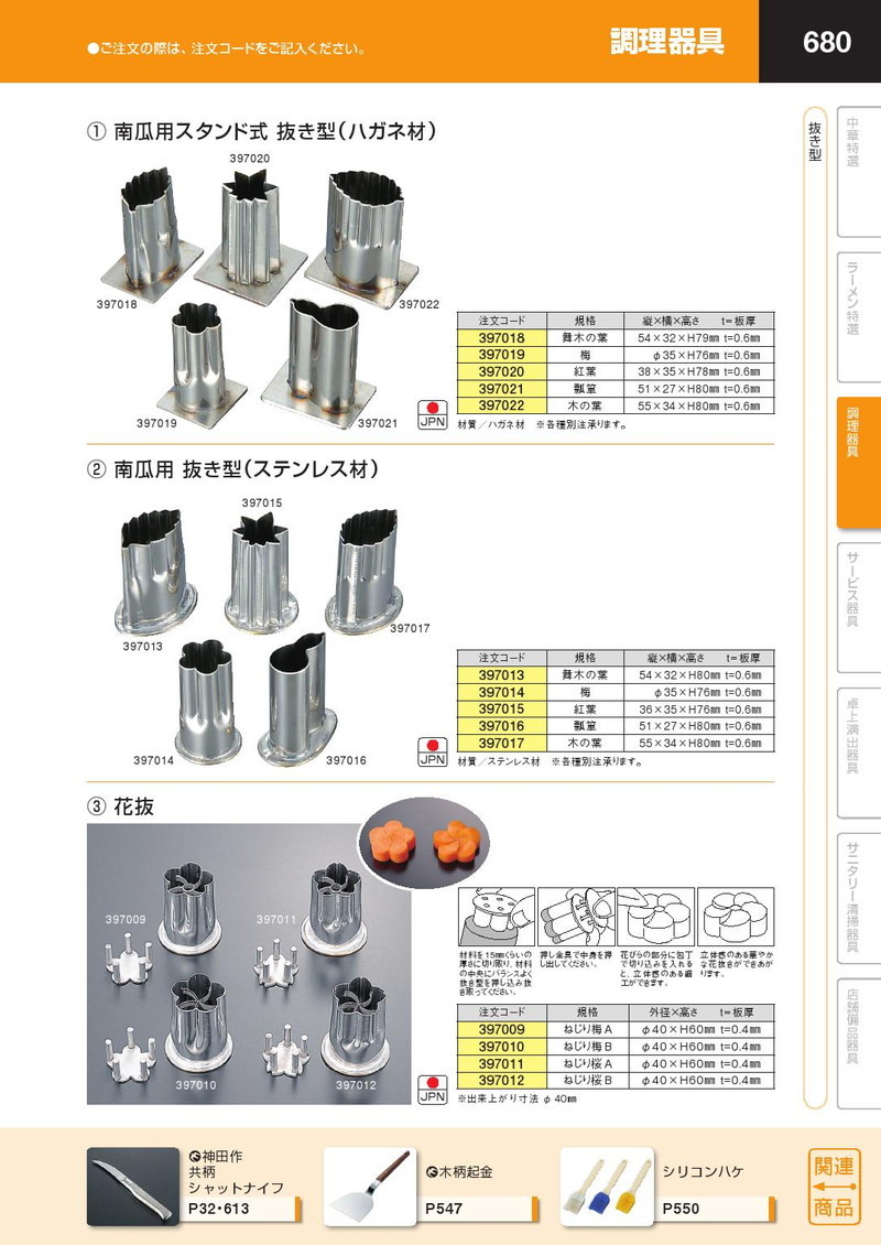 花抜 ねじり梅Ｂ（km） : k-397010 : 業務用厨房機器キッチン