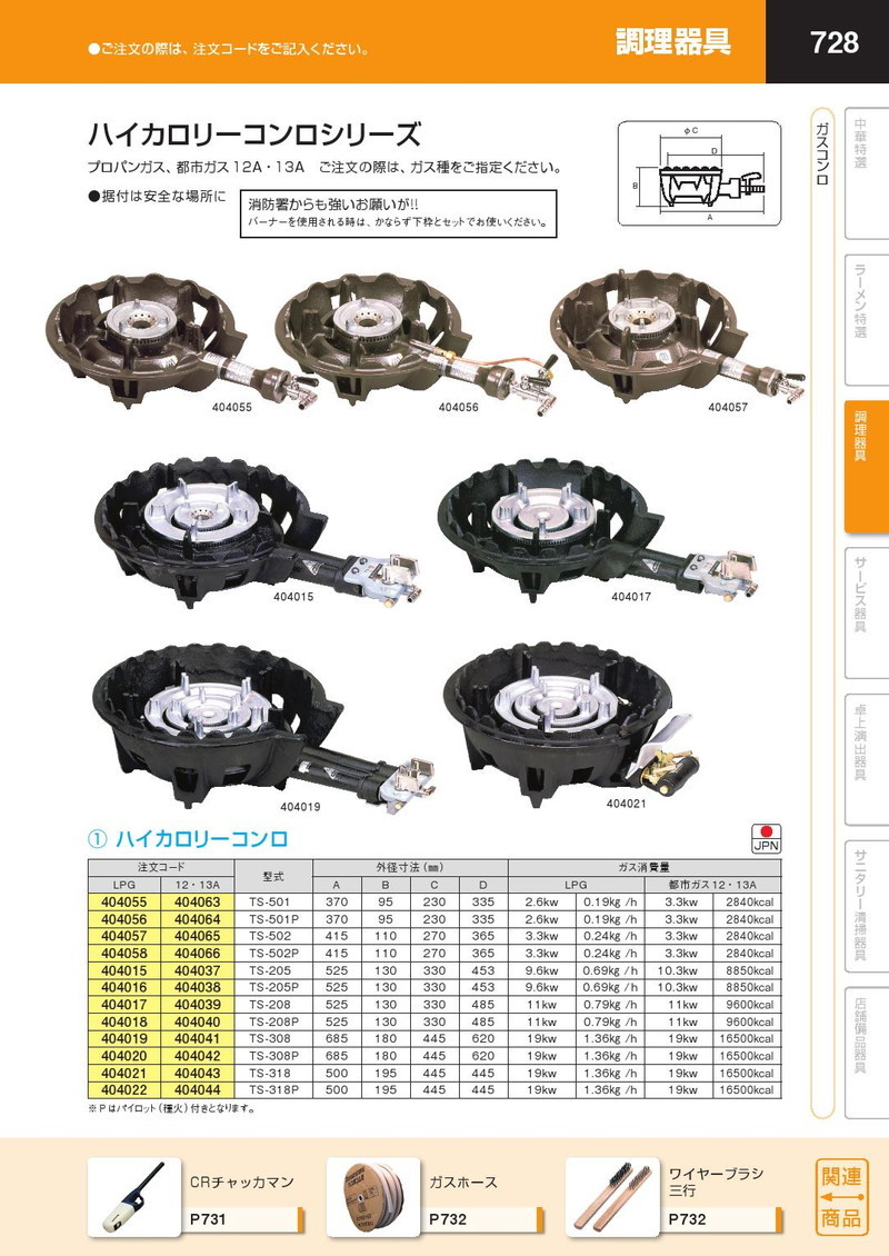 ガスコンロ 業務用 ハイカロリーコンロ 都市ガス12・13A TS-318P（km