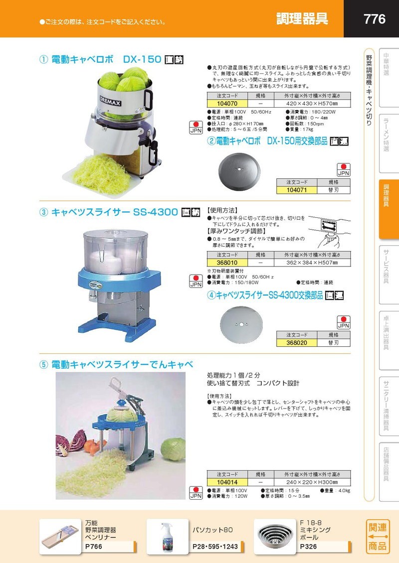 電動キャベロボ DX-150（km） : 業務用厨房機器キッチンマーケット