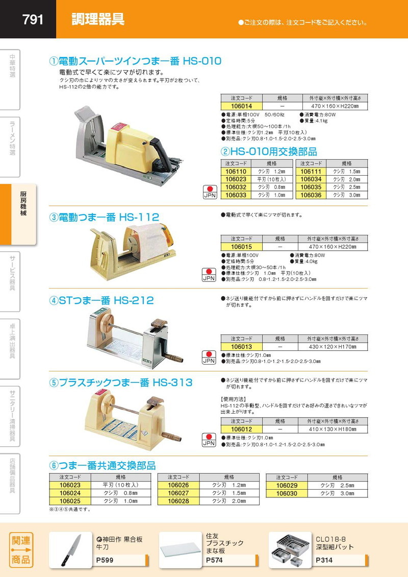 HS-010用交換部品 クシ刃 0.8mm (※本体別売り。替刃のみです） :k-106032:業務用厨房機器キッチンマーケット - 通販 -  Yahoo!ショッピング