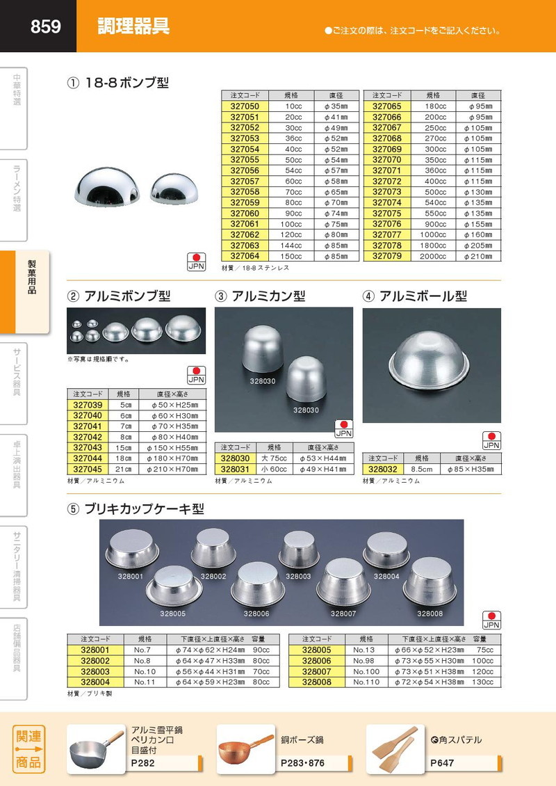ボンブ型 18-8ステンレス 270cc（km） : 業務用厨房機器キッチン