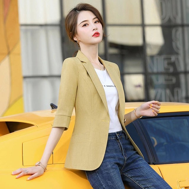 7分袖 テーラードジャケット レディース 夏 細身ジャケット 着痩せ サマージャケット 通勤 Ol オフィス ピンク ブラック 大きいサイズ 56 Off