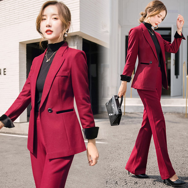 Jake*s Trouser Suit red business style Fashion Suits Trouser Suits 