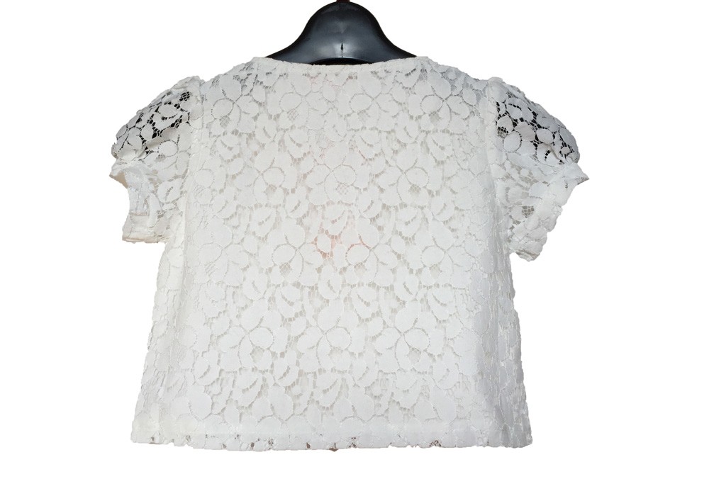 半袖レースボレロ 白 コサージュ付き 発表会 誕生会 結婚式 春夏