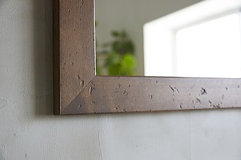 洗面台 鏡 木枠 交換 diy 洗面鏡 /パイン ブラウン 500×600mm/ 姿見 ...
