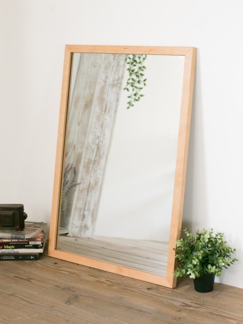 洗面台 鏡 木枠 交換 diy 洗面鏡 /ブラックチェリー 800×600 木枠幅