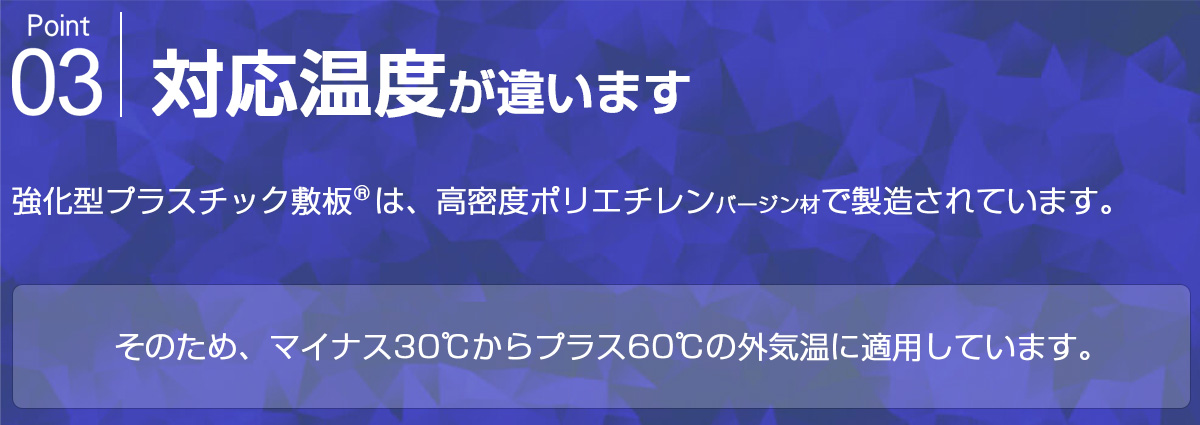 強化型プラスチック敷板UltraXポイント3