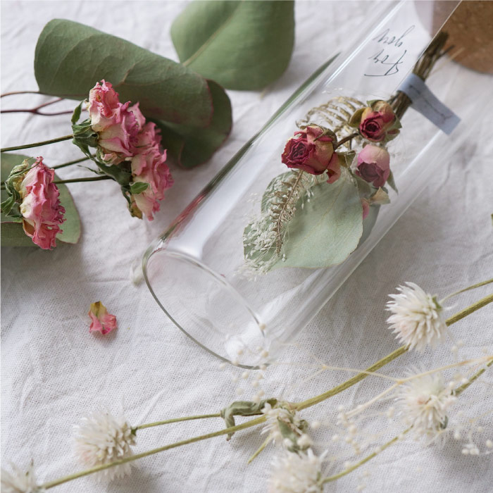 ボトルフラワー バラ 花雑貨 Rose Message Bottle / ローズ メッセージボトル ドライフラワー おしゃれ ギフト 薔薇