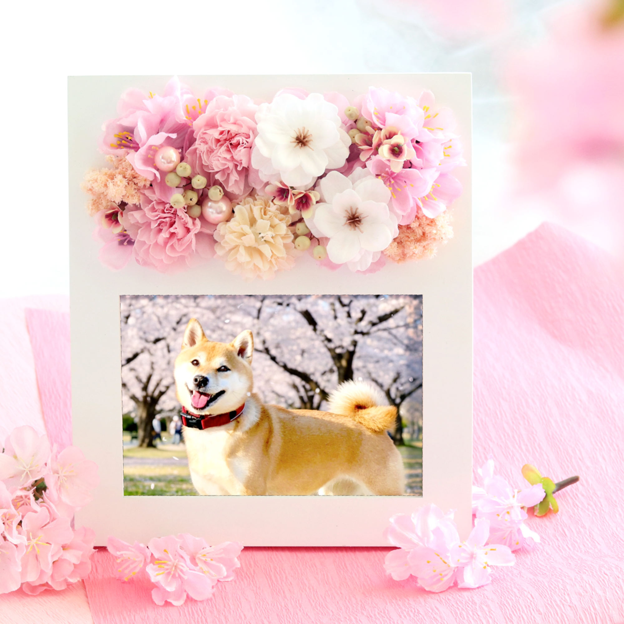 ペット お供え お悔やみ 花 メモリアル フォトスタンド フォトフレーム