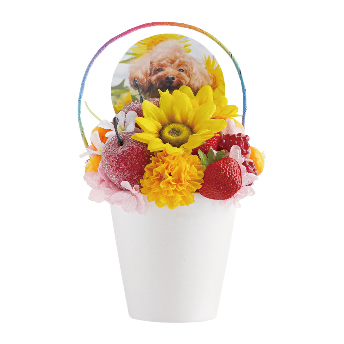 お供え 花 お悔やみ ペット 虹の橋 ひまわり パルフェ プリザーブド