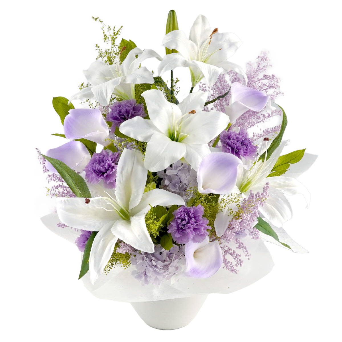お悔やみ 花 枯れない お供え アレンジ Lily プリザーブドフラワー