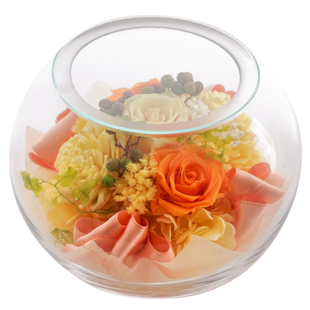 花 プレゼント 名入れ 名前入り ギフト ガラスボウル フラワー