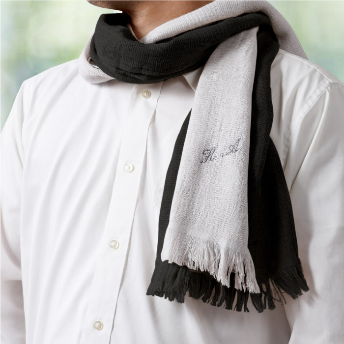 ストール 夏 名入れ プレゼント 名前入り ギフト 2枚セット メンズ