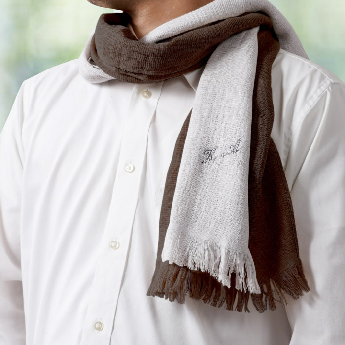 ストール 夏 名入れ プレゼント 名前入り ギフト 2枚セット メンズ