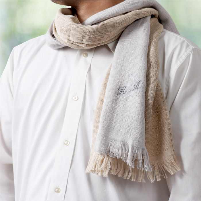 ストール 夏 名入れ プレゼント 名前入り ギフト 2枚セット メンズ