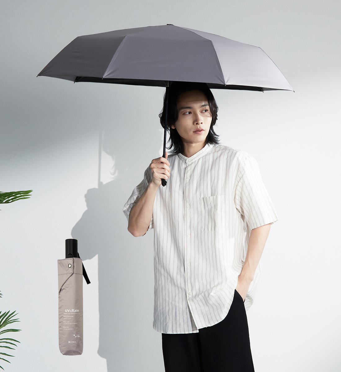KIZAWA 日傘 メンズ 折りたたみ傘 自動開閉 完全遮光 晴雨兼用 大きい