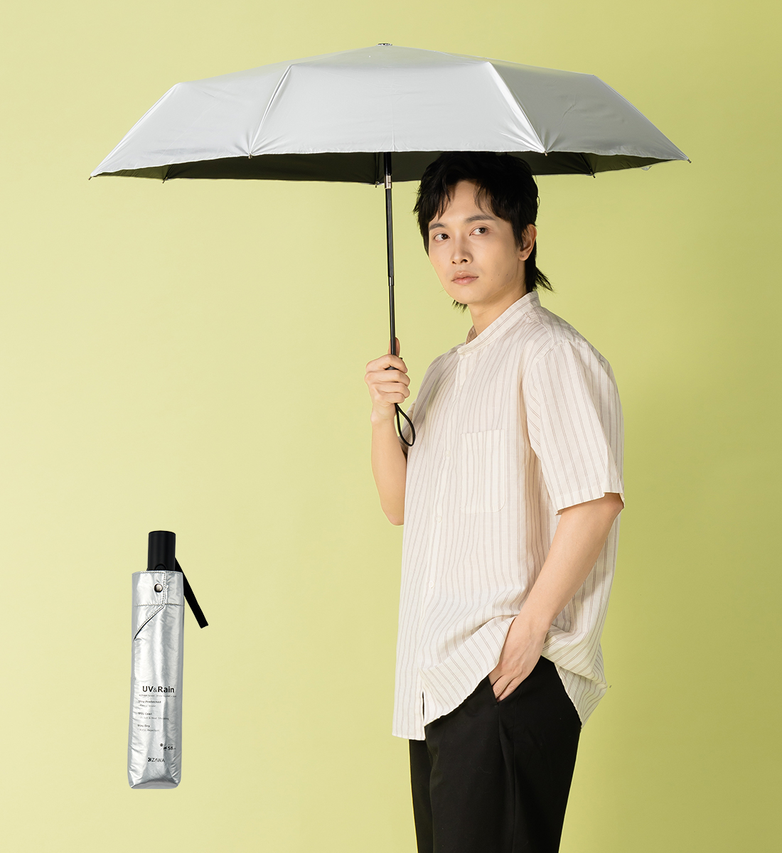 KIZAWA 日傘 メンズ 折りたたみ 自動開閉 完全遮光 晴雨兼用 大きい