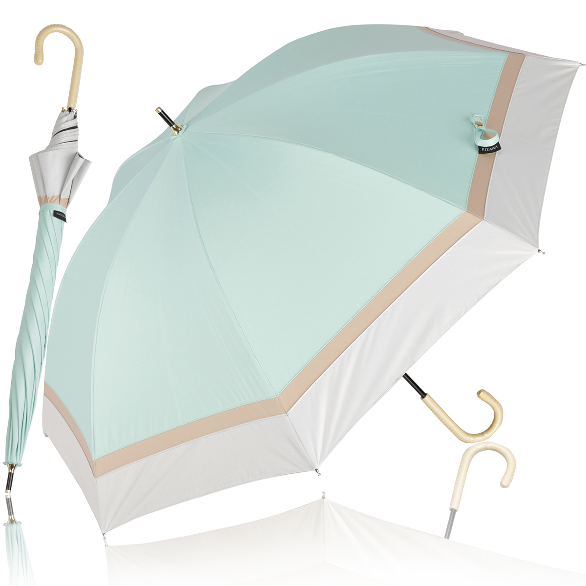 日傘 長傘 完全遮光 ラタンハンドル 熱中症対策 大きめ 晴雨兼用 100%遮光 涼しい ショート ...