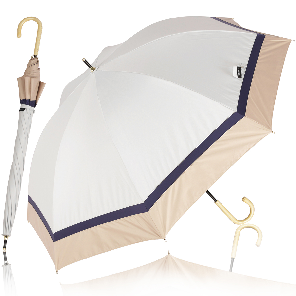 日傘 長傘 完全遮光 ラタンハンドル 熱中症対策 大きめ 晴雨兼用 100%遮光 涼しい ショート ...