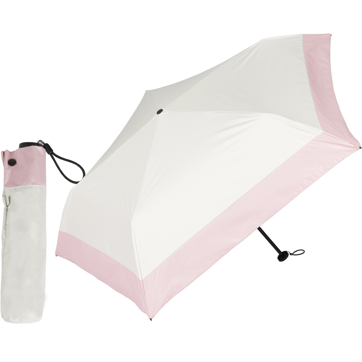 P５倍／日傘 超軽量カーボン傘 110g 完全遮光 折りたたみ傘 レディース 