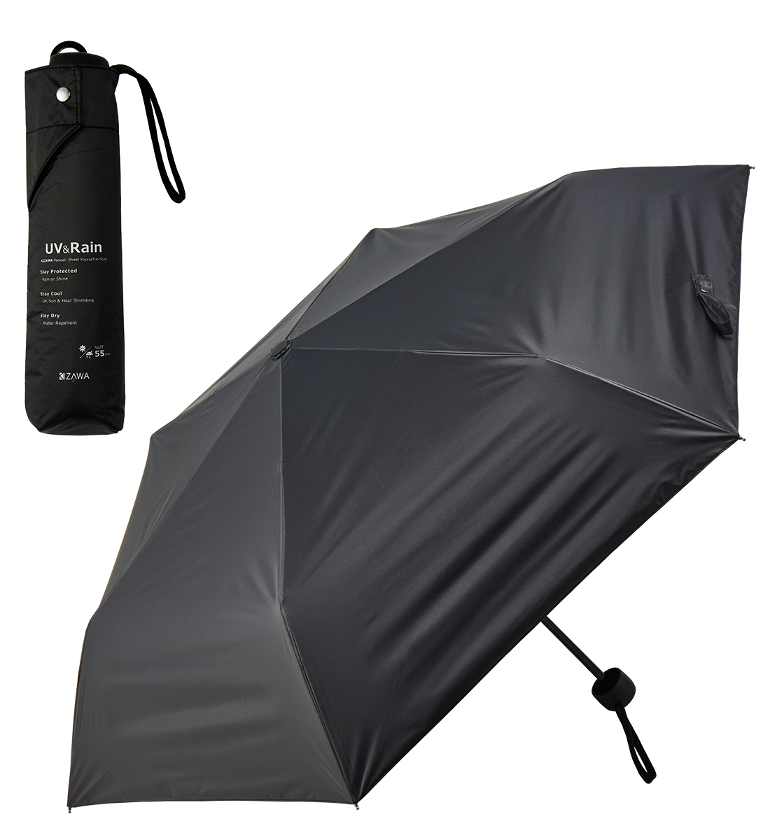 KIZAWA 折りたたみ 晴雨兼用 雨傘 メンズ 風に強い 丈夫 日傘 完全遮光