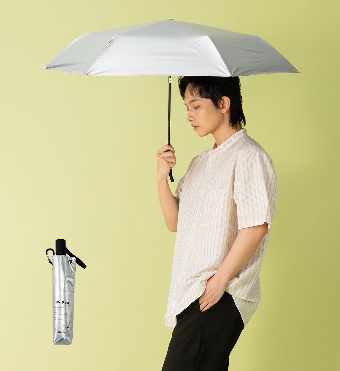 KIZAWA 日傘 メンズ 折りたたみ 晴雨兼用 自動開閉 完全遮光 UVカット