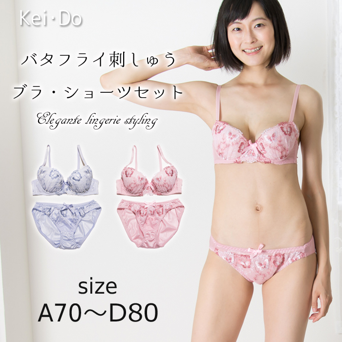 ブラジャー ショーツ セット ワイヤー入り ブラショー 蝶 バタフライ