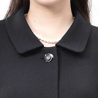 冬用ウール100％ロングジャケットのみ ブラックフォーマルハーフコート