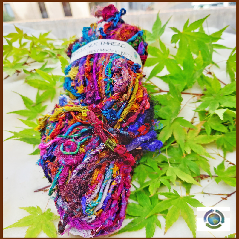 裂き織り布用サリーシルク糸 165g グラム当たり8円 リサイクルシルク