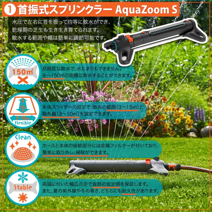 首振式スプリンクラーS ホース＆コネクターセット