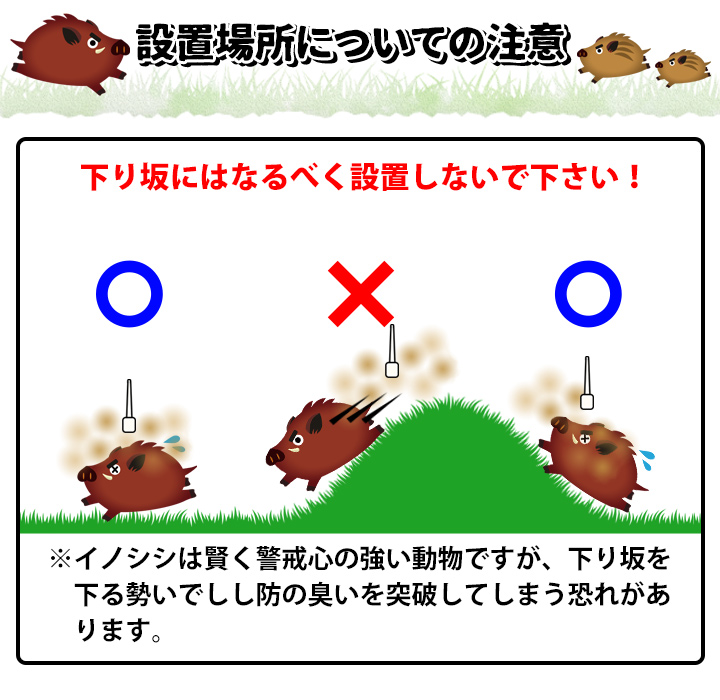 しし防設置場所についての注意