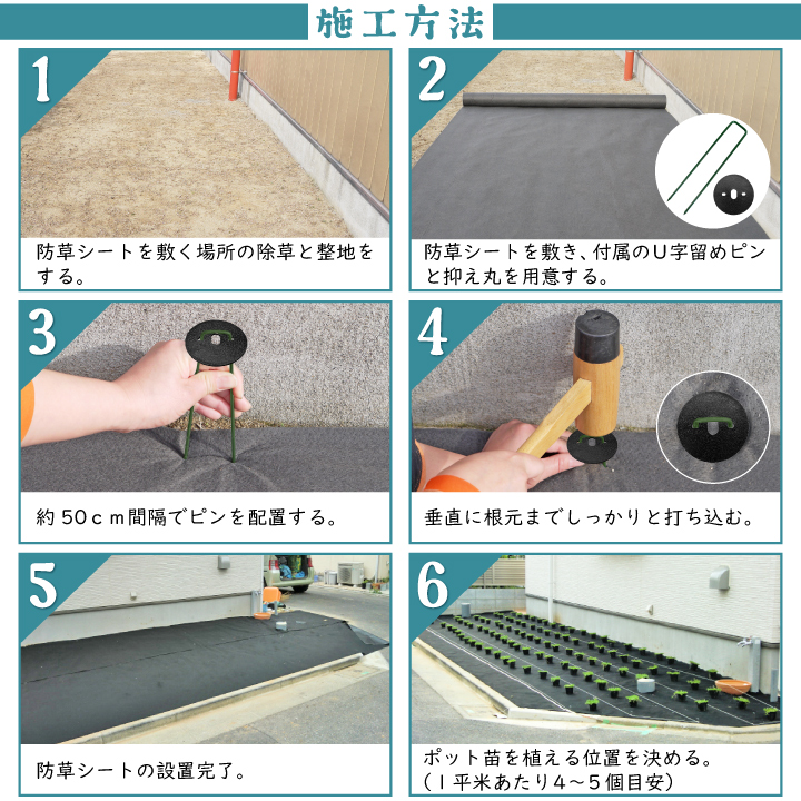 ヒメイワダレソウ専用防草シート2×10施工の仕方1