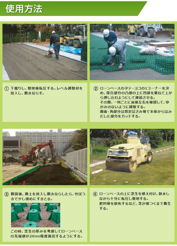芝生 養生 ローンベース Lgb 08 普通車乗入れ用 4枚組 駐車場緑化 駐車場芝生化 芝生養生 芝生育成 公共施設 芝生化基礎材 芝生施工 Gf7 02 008 国分グリーンファーム 通販 Yahoo ショッピング
