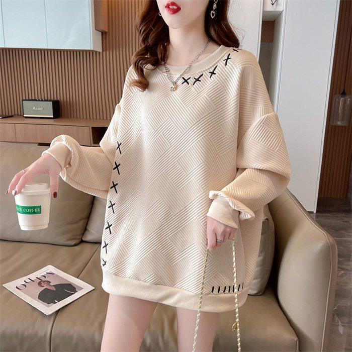 トレーナー レディース 長袖 ス プルオーバー ワッフル スウェット ゆったり ファッション tシャツ | ブランド登録なし | 01
