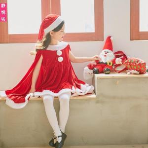 サンタ コスプレ衣装 女の子 ポンチョ サンタクロース サンタ服 キッズ クリスマス コスチューム ...