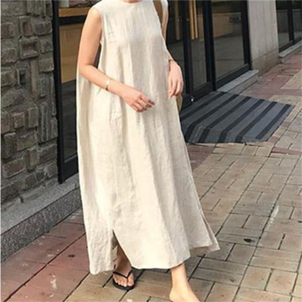ワンピース レディース 夏 ロングワンピース キャミワンピース ノースリーブ マキシ ロング 体型カバー フレアワンピース 袖なし カジュアル | ブランド登録なし | 02