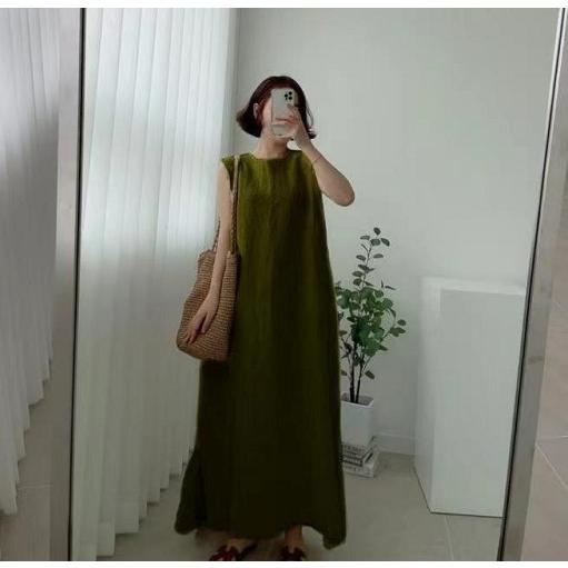 ワンピース レディース 夏 ロングワンピース キャミワンピース ノースリーブ マキシ ロング 体型カバー フレアワンピース 袖なし カジュアル | ブランド登録なし | 05