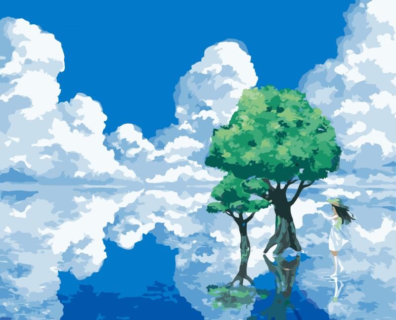 数字塗り絵 油絵風 15タイプ 塗り絵 風景 空 青空 Diy 油絵セット 手塗り 絵画 大人 趣味 壁飾り 額入り 額装込 大人の塗り絵 癒し Nn00 Kklife 通販 Yahoo ショッピング