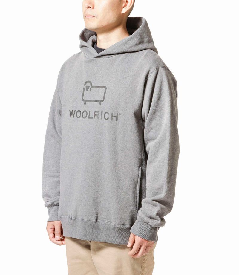 古着 Woolrich ウール パーカー フーディー レディース グレー hoody-grey3.jpg