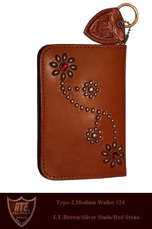 HTC ウォレットコード ストーン スタッズ ライトブラウン Ring 正規取扱店 HTC(Hollywood Trading Company) T-1 Zipper Wallet
