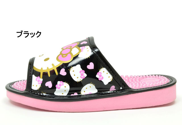 【送料無料(北海道、沖縄除く)】 ハローキティ SA4196 HELLO KITTY 健康サンダル 軽量 幅広 キティちゃん イボイボ レディース 靴 パープル ピンク ブラック | ハローキティ | 03