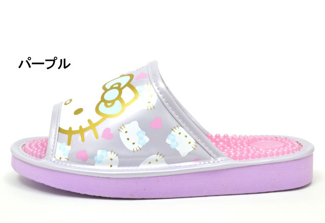 【送料無料(北海道、沖縄除く)】 ハローキティ SA4196 HELLO KITTY 健康サンダル 軽量 幅広 キティちゃん イボイボ レディース 靴 パープル ピンク ブラック | ハローキティ | 01